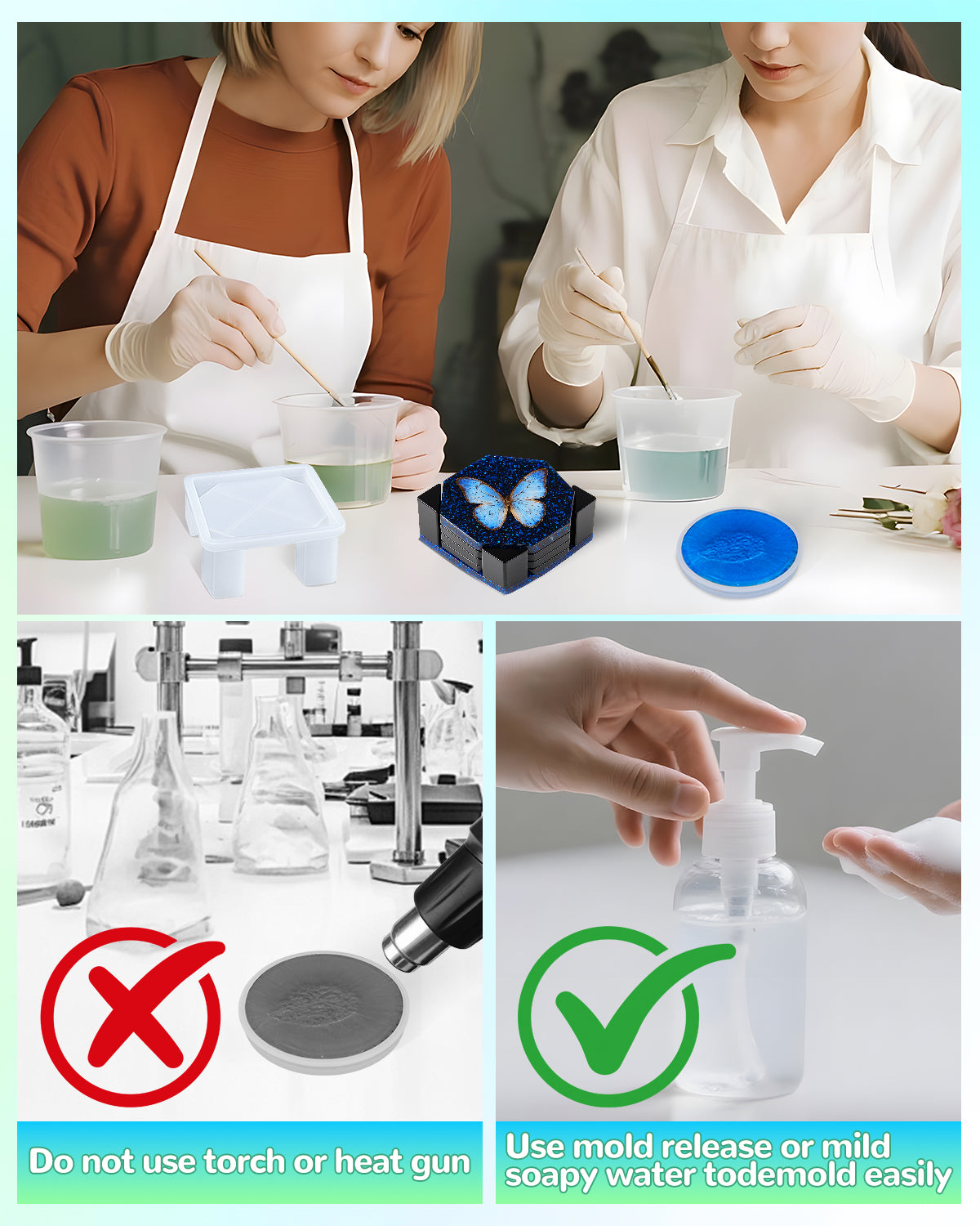 SHORE RESIN 12 Pcs Coaster Resin Molds Silicone