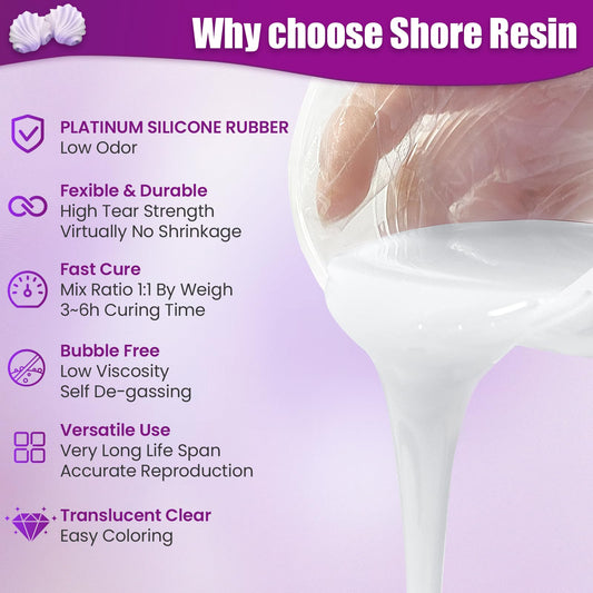 Silicone Mold Making Kit,130oz Platinum Silicone Rubber 15A