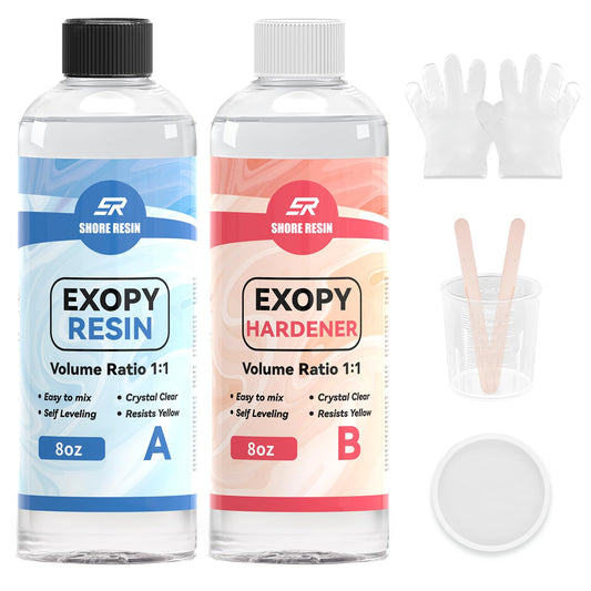 Epoxy Resin 16 oz – Crystal Clear 4X Resistant to Yellowing, Food Safe Craft, 1:1 Mix Resin Epoxy for DIY Art, Jewelry, Casting, Electronics, Wood, Boat Repair, Beginners Starter kit