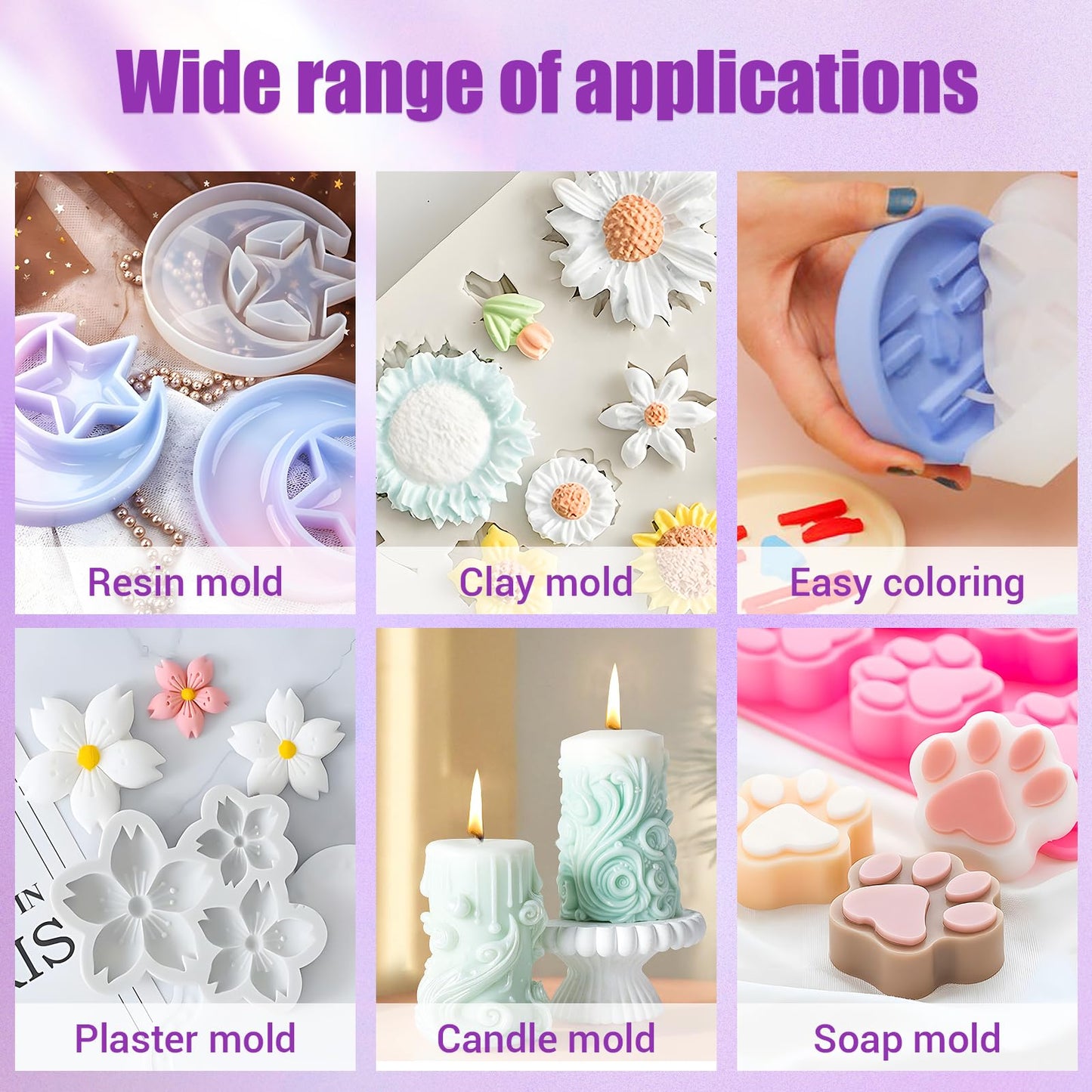 Silicone Mold Making Kit,18oz Platinum Silicone Rubber 15A Liquid Silicon Mix Ratio 1:1 for Casting Resin Molds and DIY Jewelry Molds